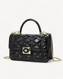 شنطة كتف قفل مغناطيسي بحزام لون اسود - 1