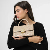 شنطة كتف قفل مغناطيسي بحزام لون بيج - 8