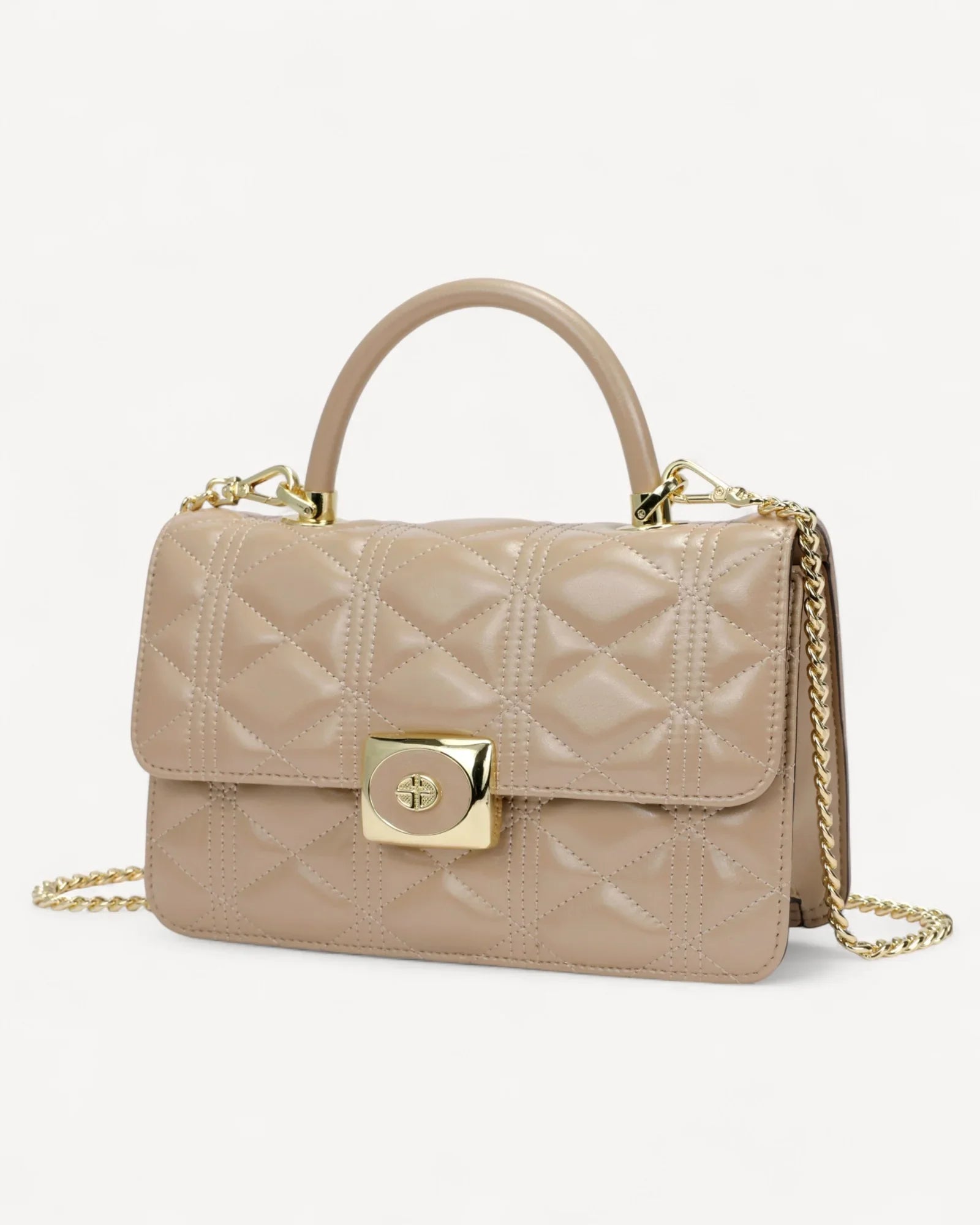 شنطة كتف قفل مغناطيسي بحزام لون بيج - 1