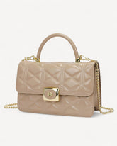 شنطة كتف قفل مغناطيسي بحزام لون بيج - 1