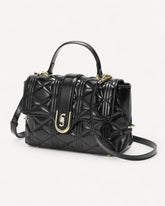 شنطة كتف صغيرة جلد طبيعي لون اسود - 1