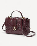 شنطة كتف صغيرة جلد طبيعي لون عنابي - 1