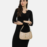 شنطة كتف جلد طبيعي بحزام قابل للتعديل لون بيج - 6