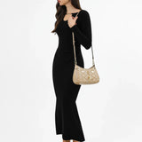 شنطة كتف جلد طبيعي بحزام قابل للتعديل لون بيج - 8