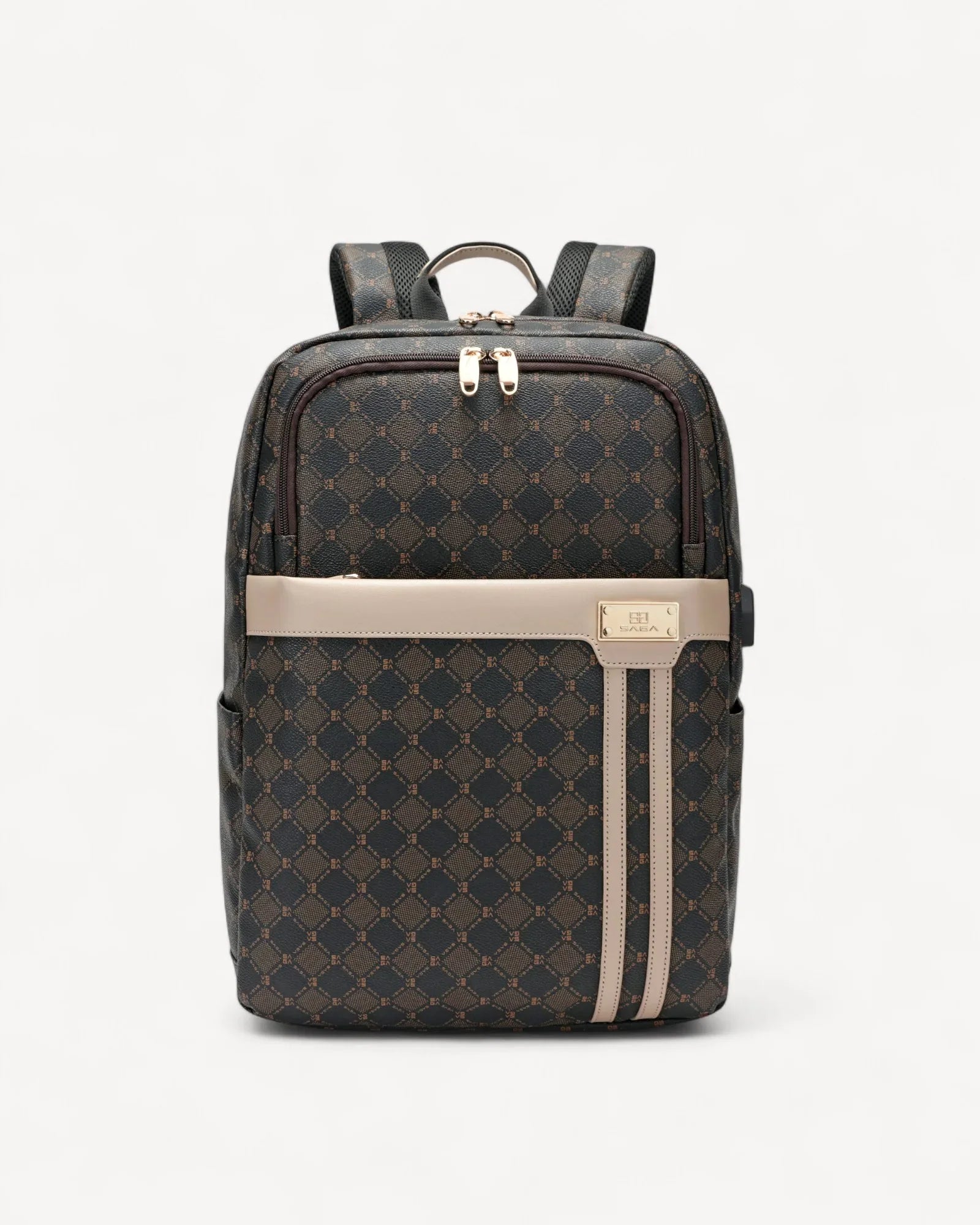 شنطة ظهر متعددة الجيبوب لون بني - 1