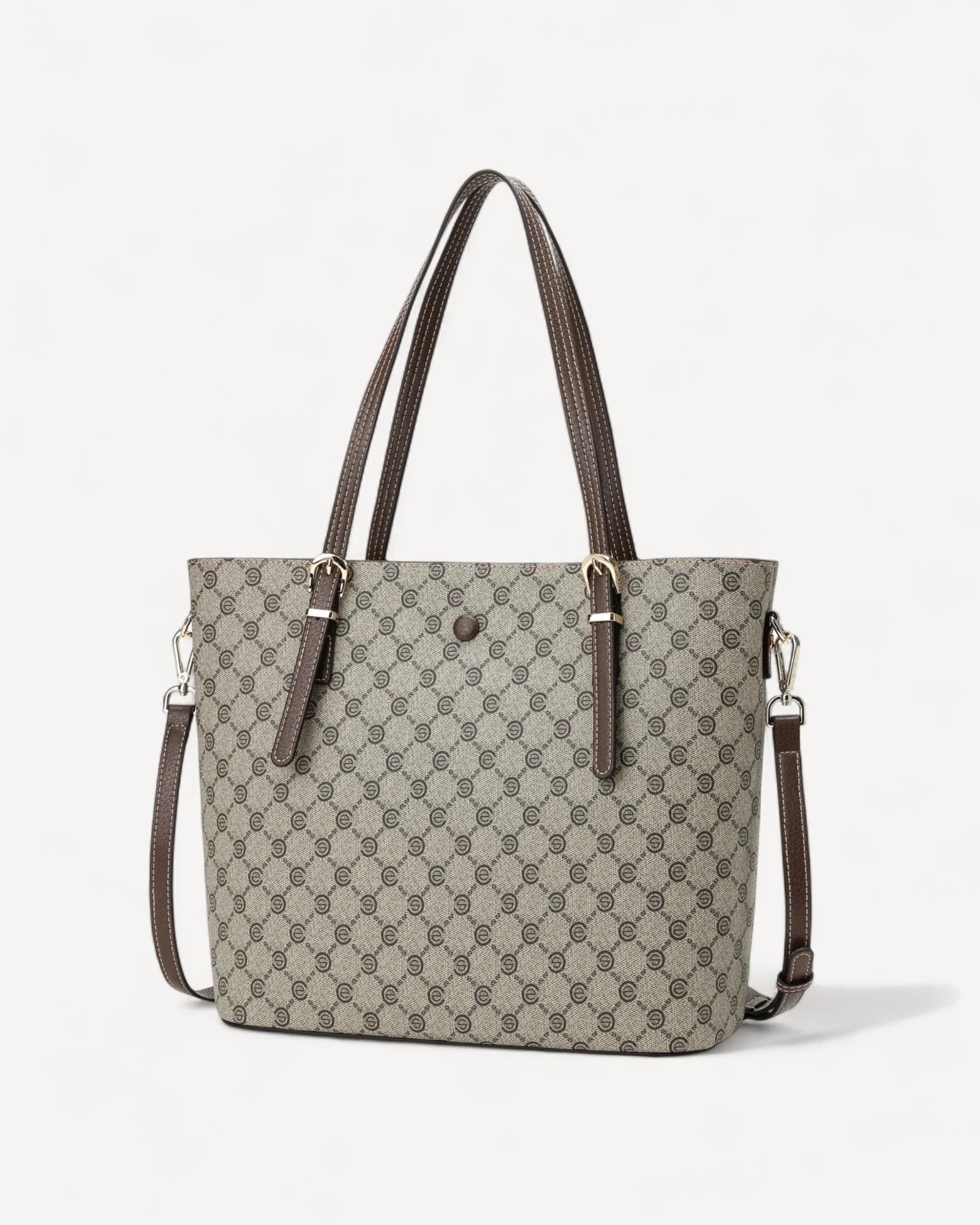 شنطة توت بمقبض علوي وحزام كتف لون بني فاتح - 1