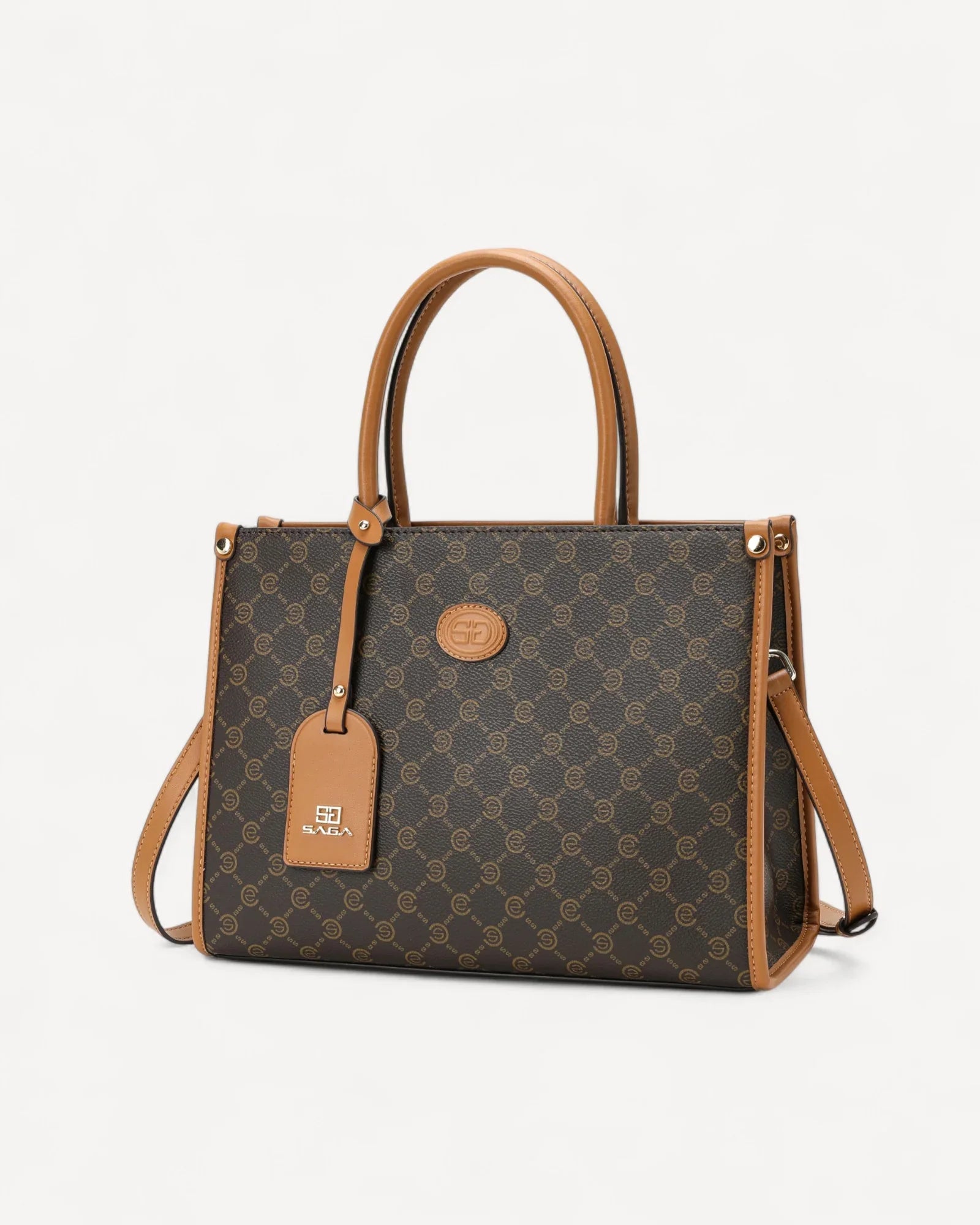 شنطة كتف بحزام قابل للفصل لون بني غامق - 1