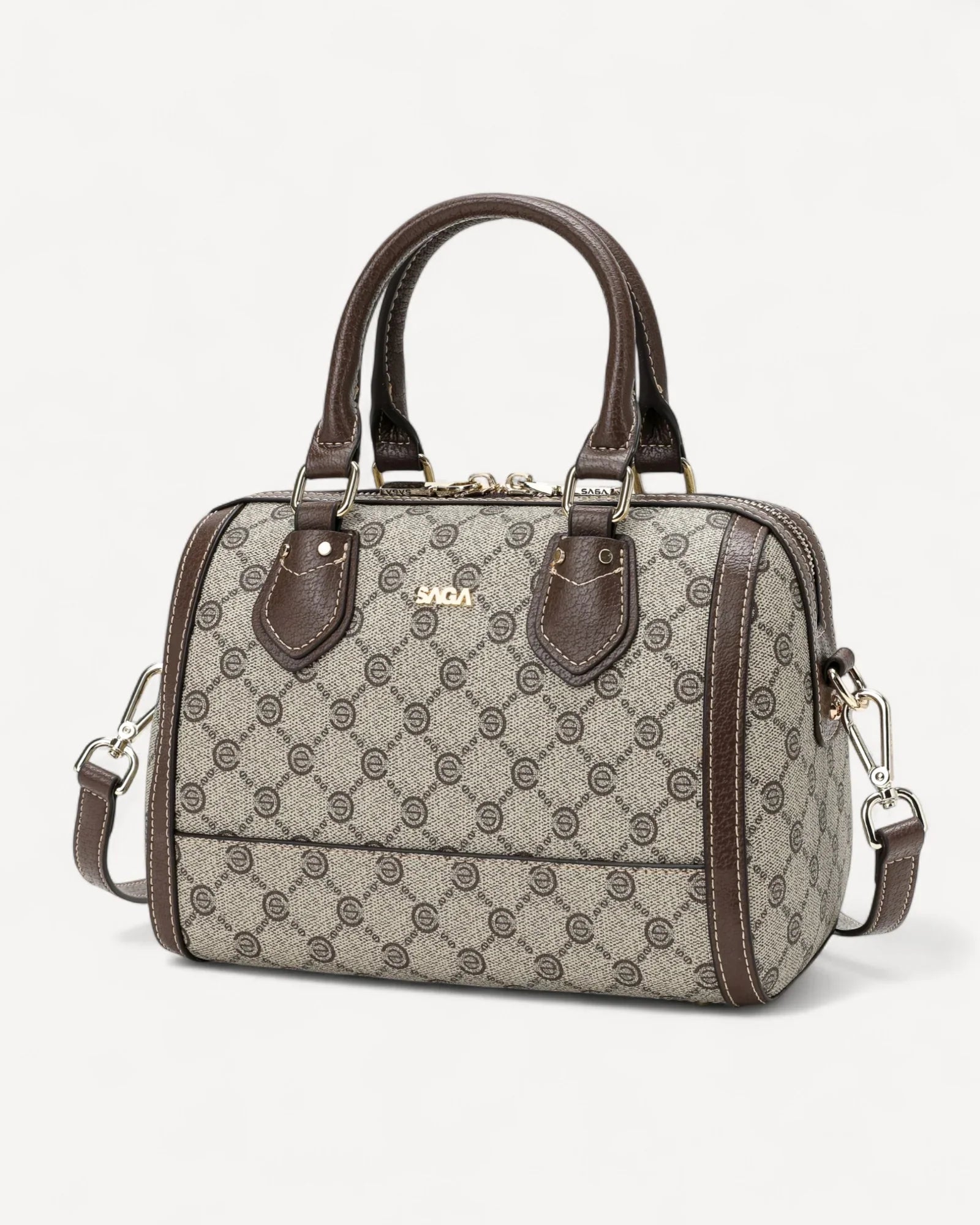 شنطة ساتشيل صغيرة بمقبض وحامل لون بني فاتح - 1