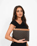 شنطة كلتش خفيفة الوزن لون بني - 7