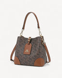 شنطة كتف بتصميم دلو لون بني غامق - 1