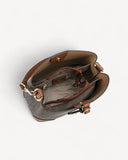 شنطة كتف بتصميم دلو لون بني غامق - 4