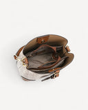 شنطة كتف بتصميم دلو لون بني - 4