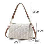 شنطة كتف مونوغرام بحزام قابل للفصل لون بيج - 4