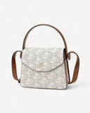 شنطة كروس بدي مونوغرام شعار ساغا لون بيج - 1