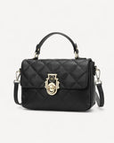 شنطة كتف جلد طبيعي بحزام قابل للفصل لون اسود - 1