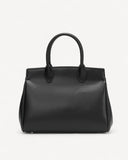 شنطة كتف جلد طبيعي بحامل قابل للتعديل لون اسود - 2