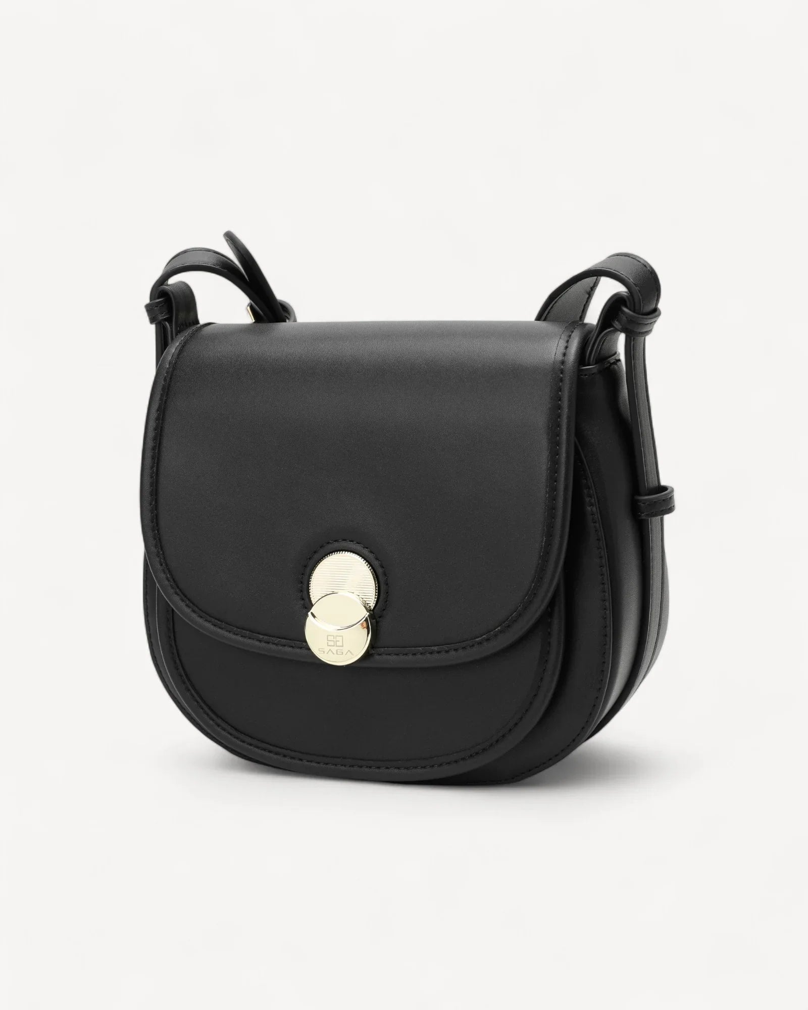 شنطة كروس بدي جلد بحزام قابل للتعديل لون اسود - 1