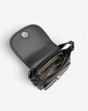 شنطة كروس بدي جلد بحزام قابل للتعديل لون اسود - 4