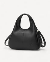 شنطة كتف جلد ناعم بجزام قابل للتعديل لون اسود - 1