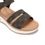 Women's high-heeled shoes with two back straps in a light purple color