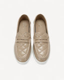 حذاء لوفر بكعب سهل الإرتداء لون بيج - 2