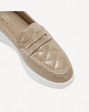 حذاء لوفر بكعب سهل الإرتداء لون بيج - 3