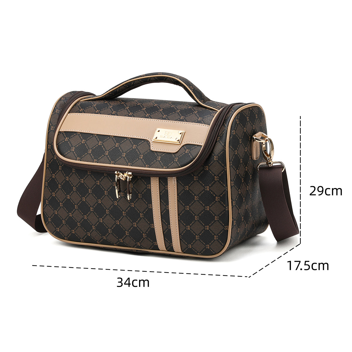 Luxurious 6-piece set of travel bags, brown