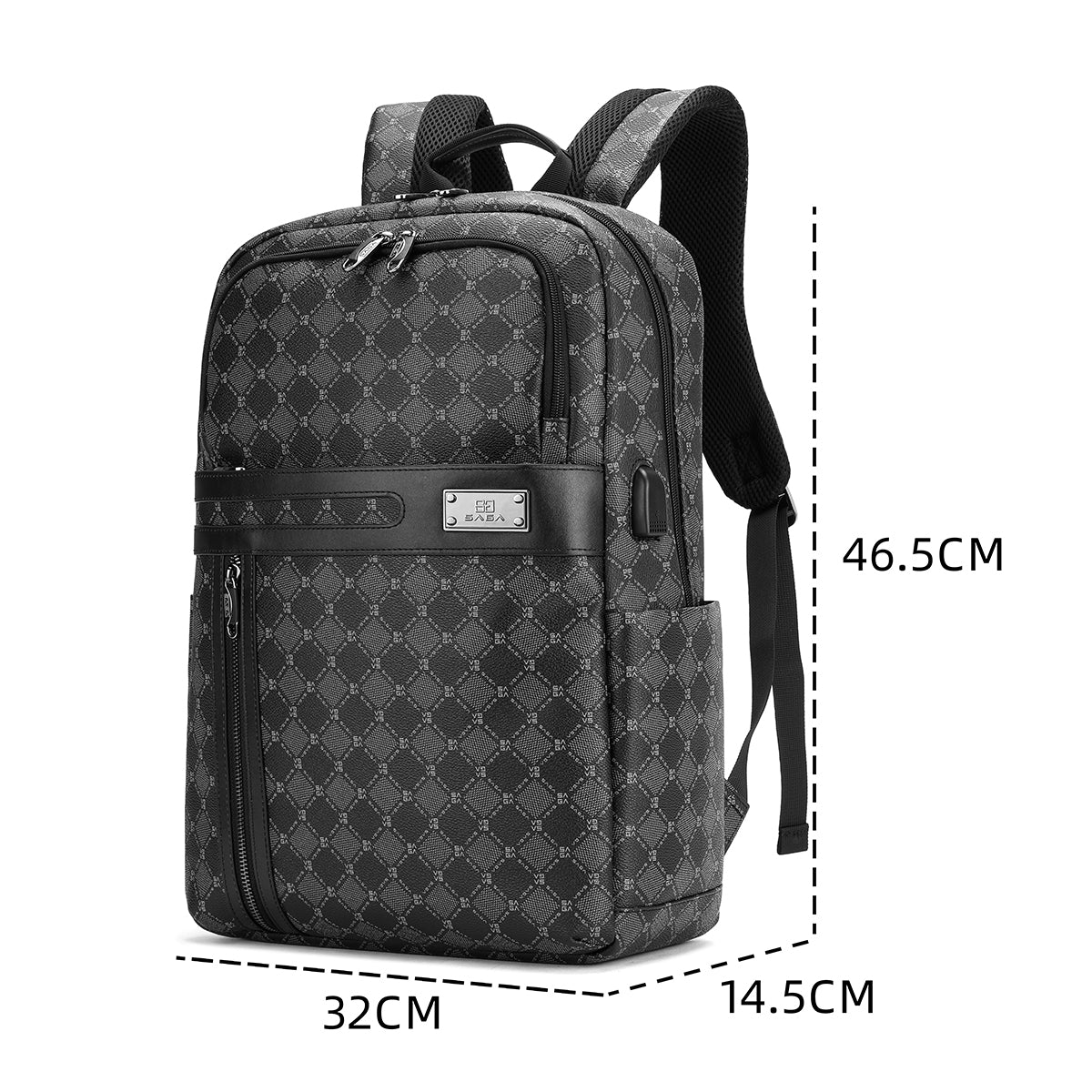 Luxurious 7-piece travel bag set, gray color
