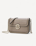 شنطة كتف مع سلسلة ذهبية لون بيج - 1