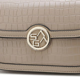 شنطة كتف مع سلسلة ذهبية لون بيج - 3