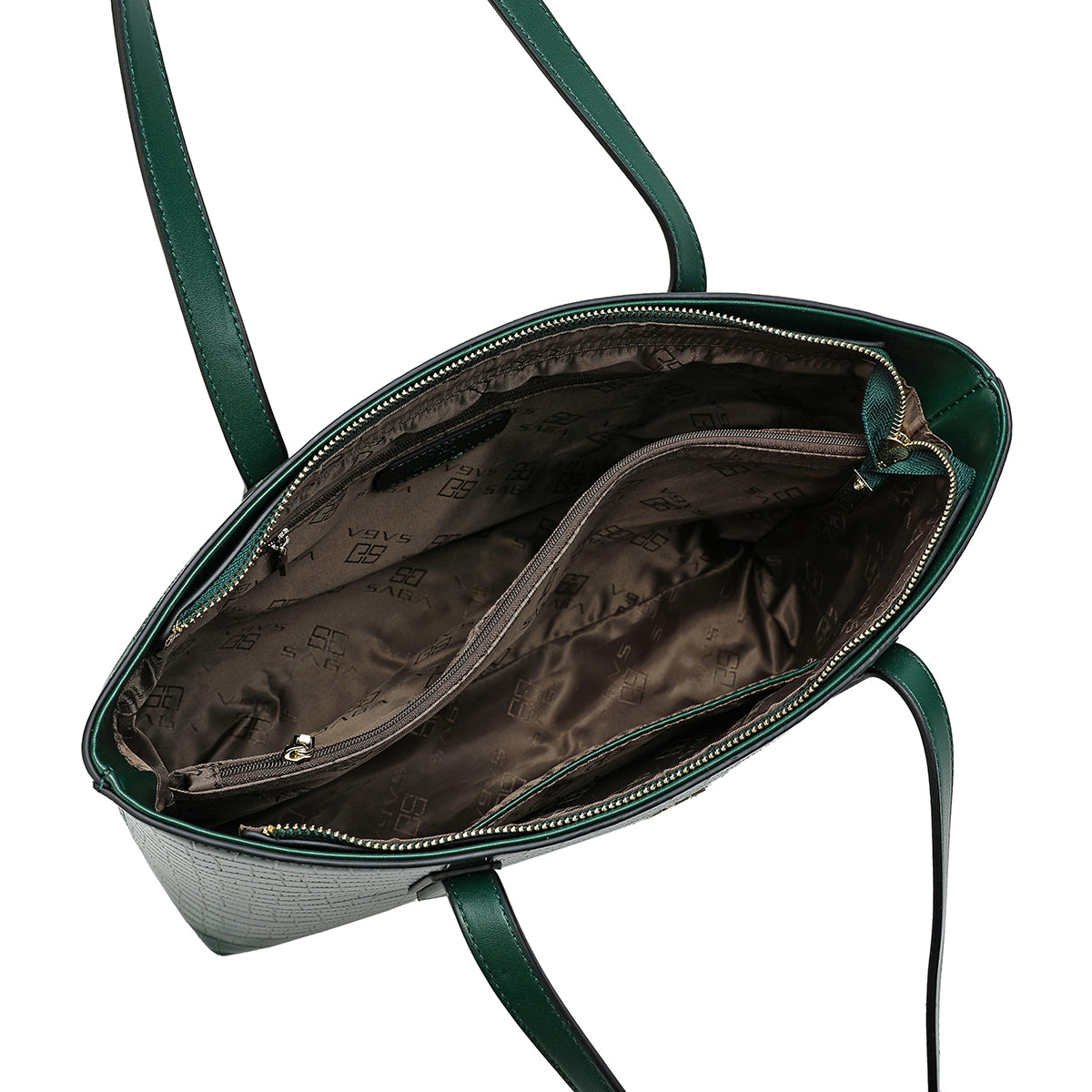 Elegant handbag, width 32 cm, in beige or green