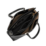 Practical, spacious and elegant women's bag, width 37 cm, black leather