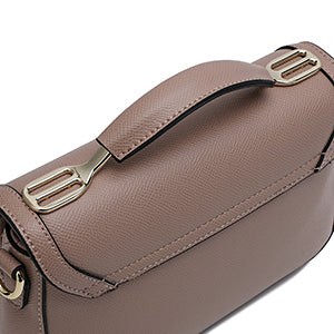 Elegant crossbody bag for women, width 22 cm, in light brown color
