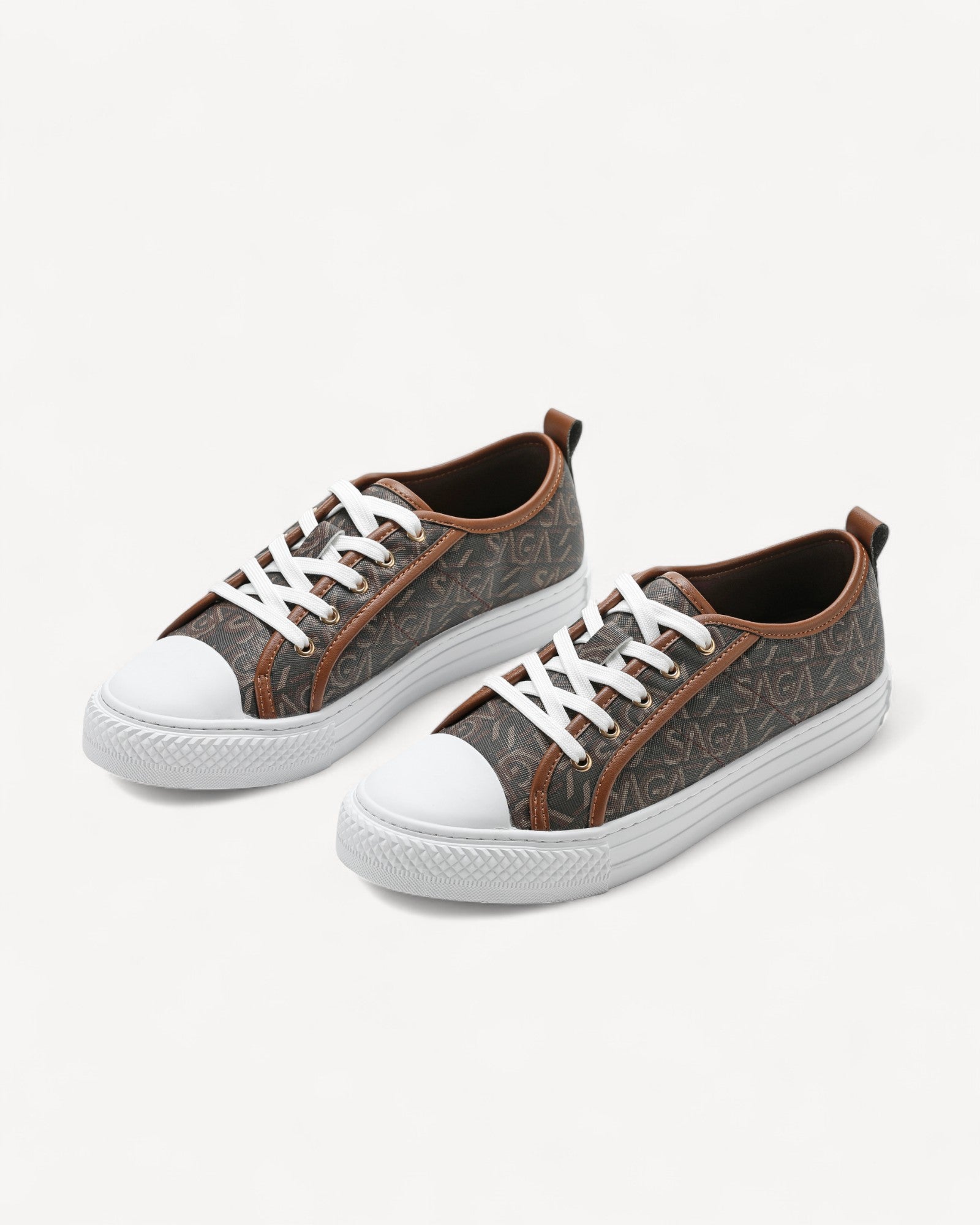 حذاء سنيكرز برباط لون بني - 4