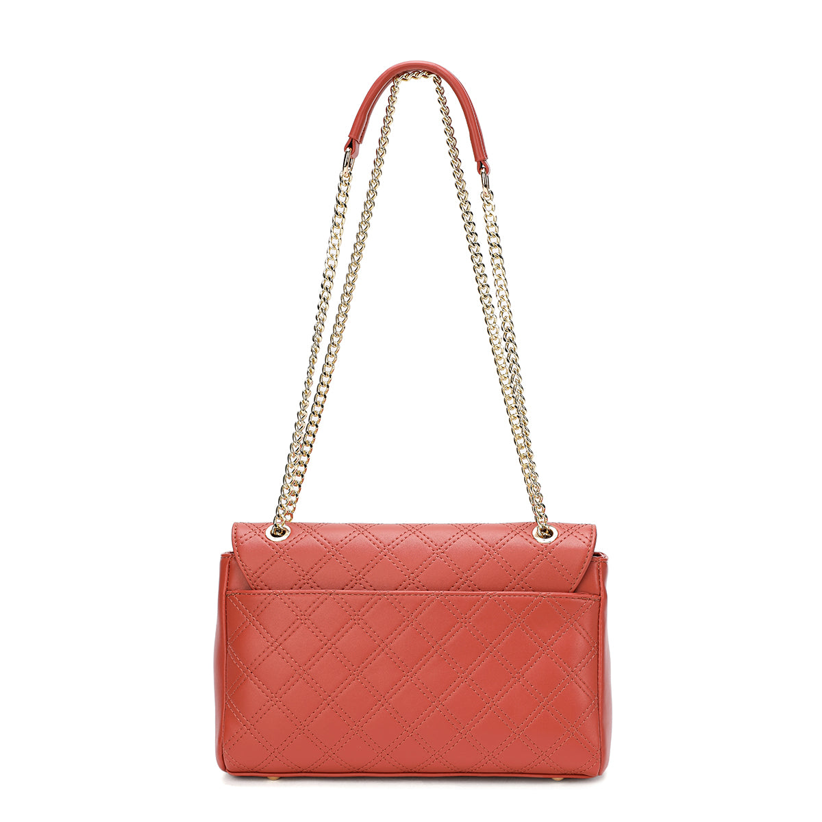 Handbag with an elegant golden chain shoulder strap, available in three elegant colors
