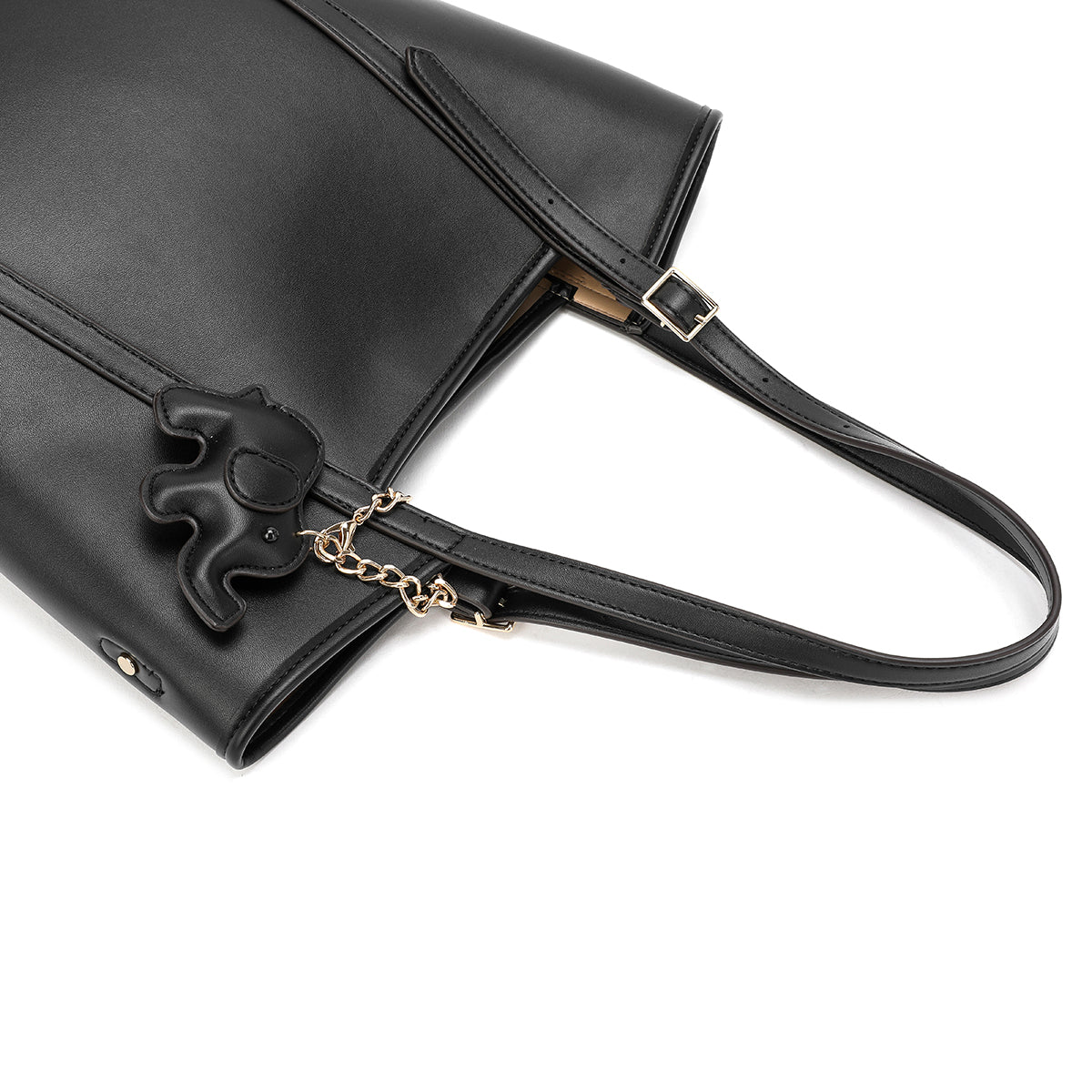 A spacious handbag with a distinctive classic design, available in two colors