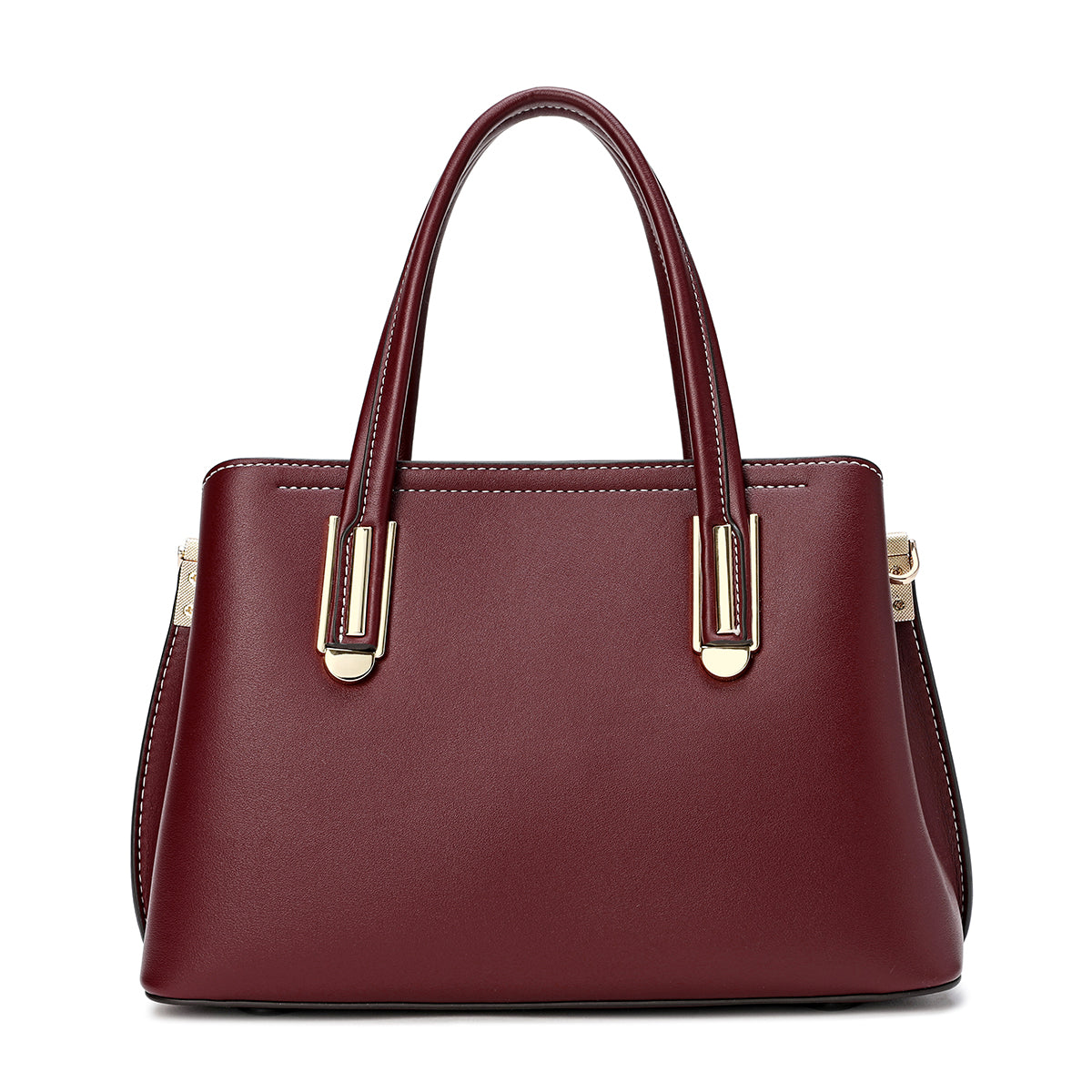 Handbag with shoulder strap, width 27 cm, maroon or blue