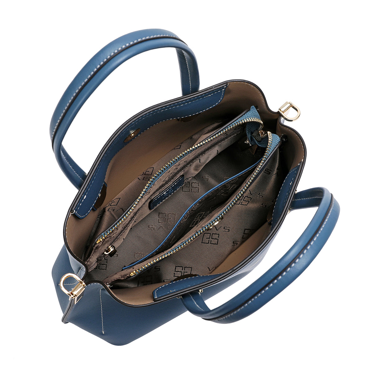 Handbag with shoulder strap, width 27 cm, maroon or blue