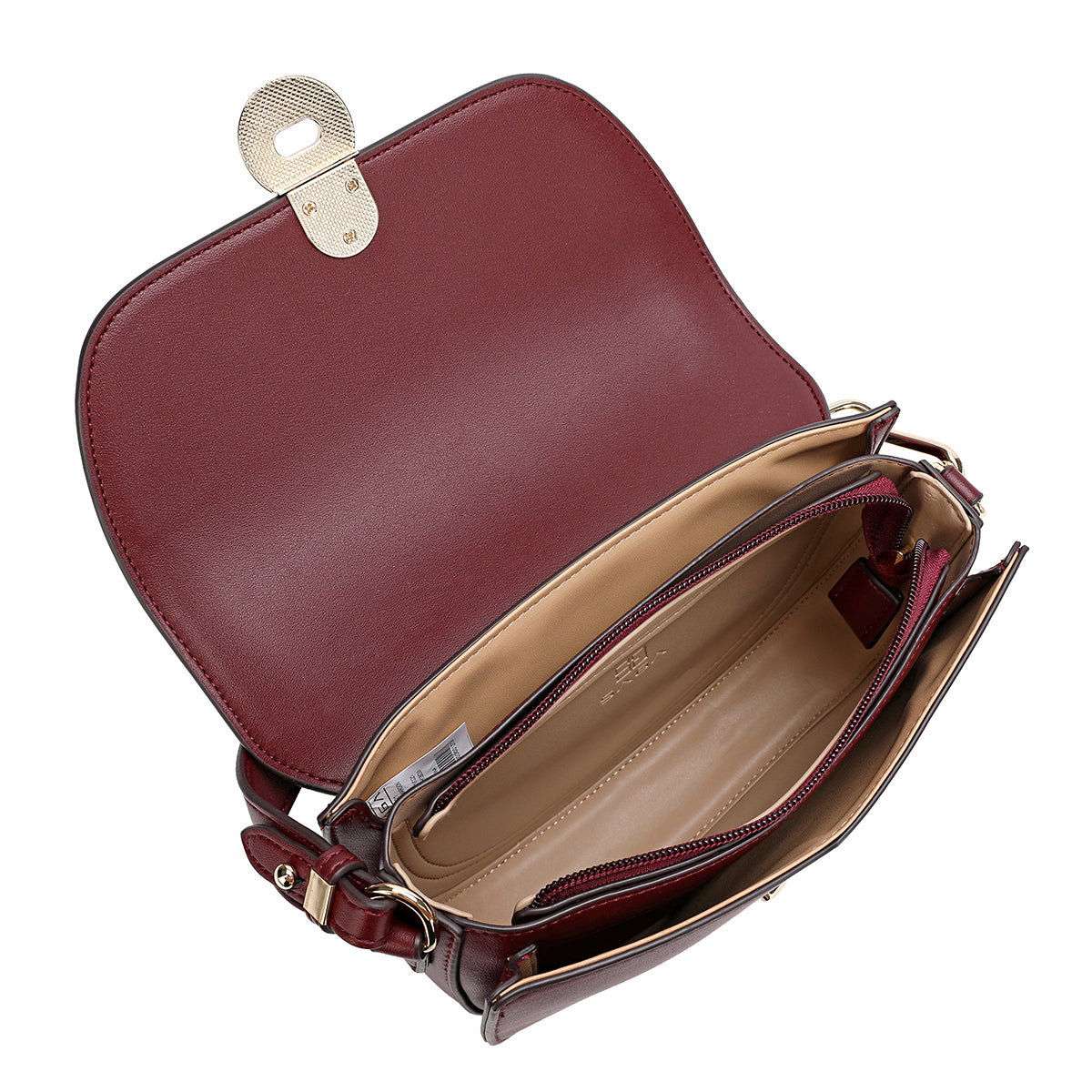 حقيبة كروس نسائية أنيقة من ساغا عرض 22سم لون أزرق أو أحمر مارون