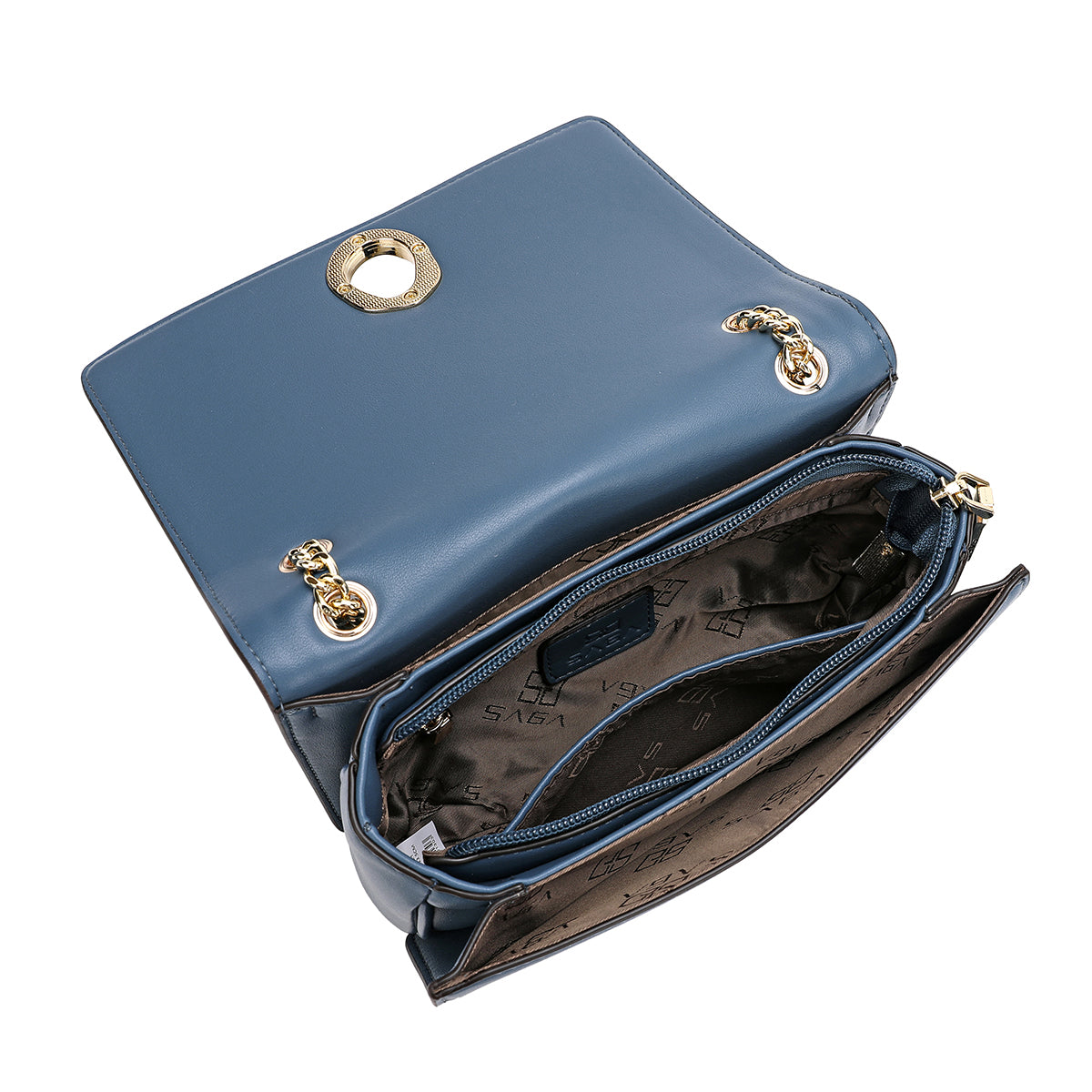 حقيبة نسائية رائعة بحمالات من ساغا عرض 20سم، اللون ازرق