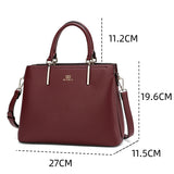 Handbag with a distinctive pattern, width 27 cm, maroon or dark red