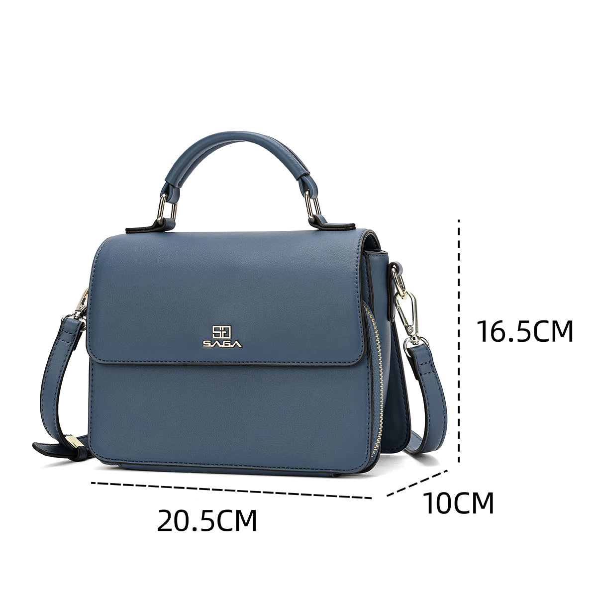 Saga Women's Handbag with Detachable Strap 20.5cm Wide Available in Two Colors