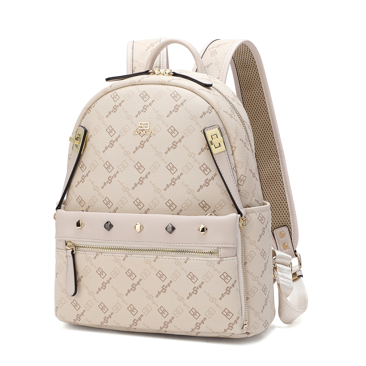Backpack in classic and practical design, brown or cream color