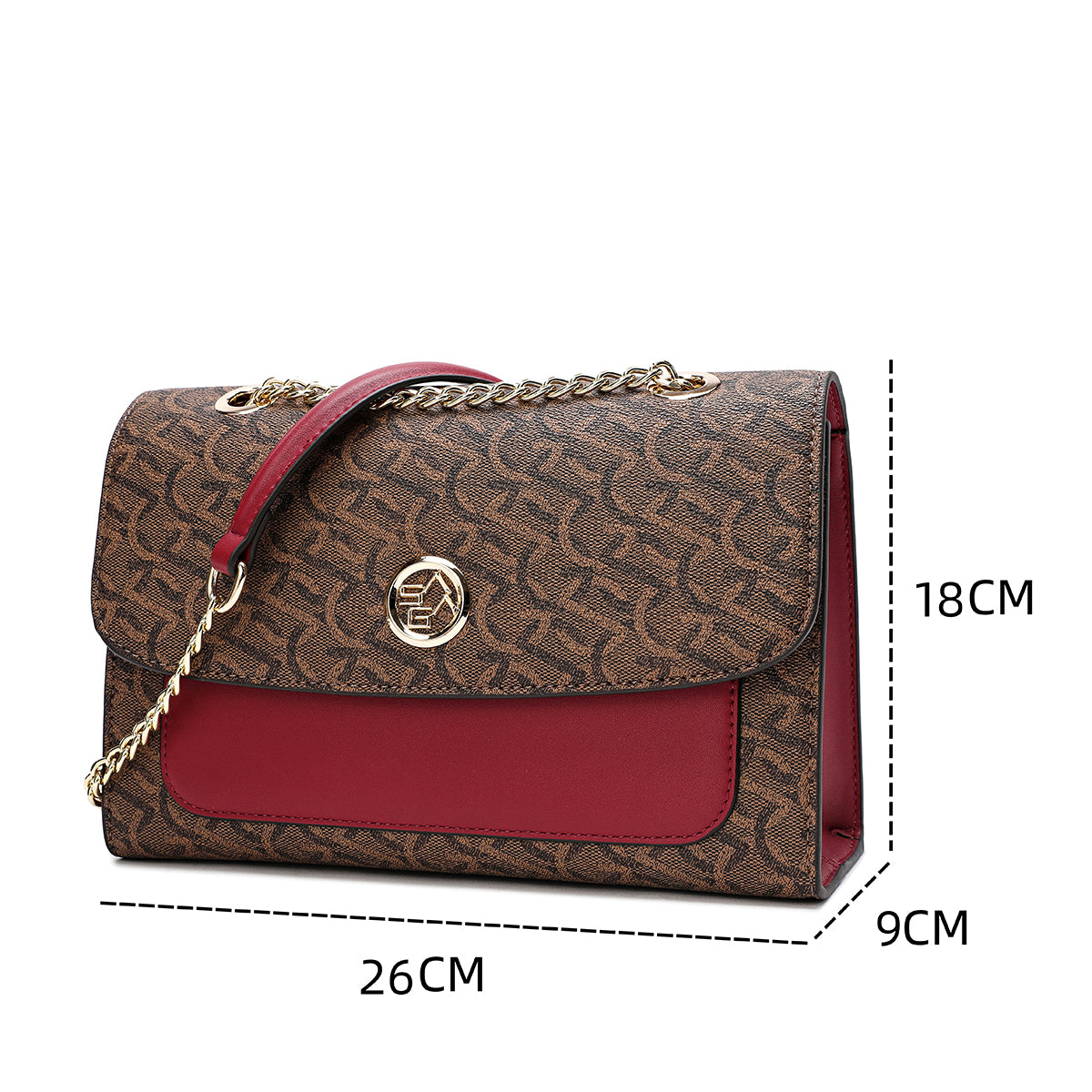 Elegant and practical women's bag, 26 cm wide, in several colors