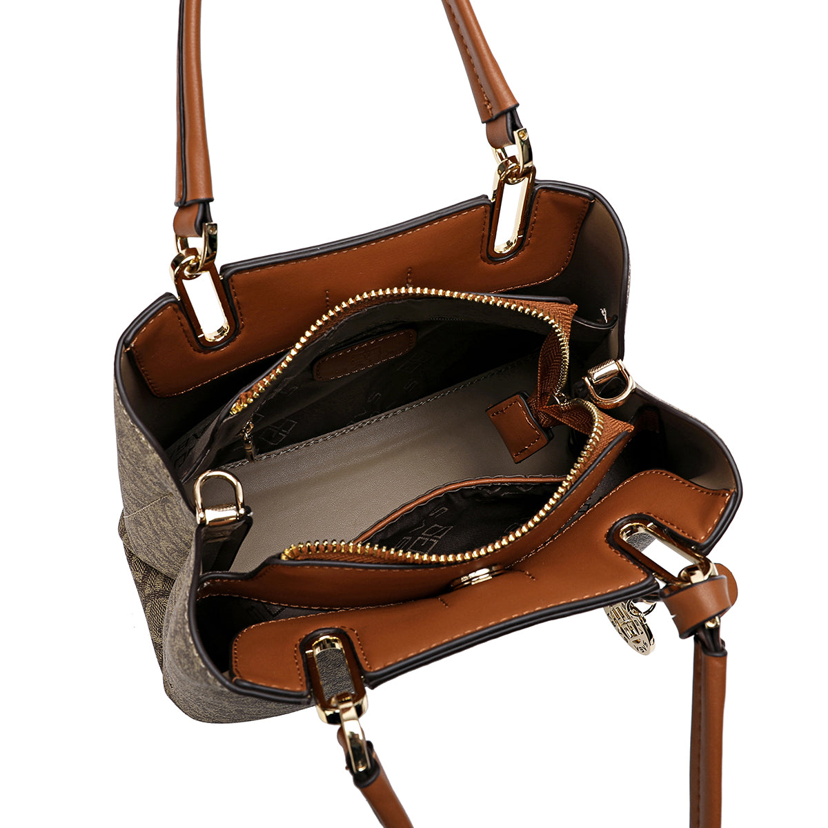 Handbag, attractive and simple design, width 24 cm, in two colors
