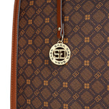 Modern handbag, distinctive design, spacious, coffee brown color