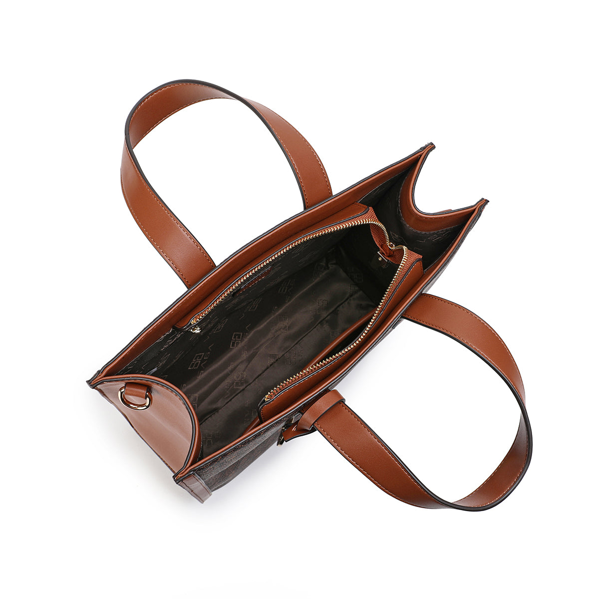 حقيبة يد عصرية تصميم مميز واسعة لون كافيه بني