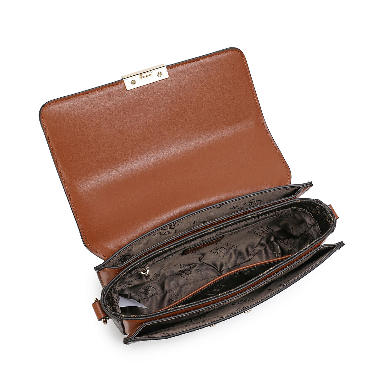 Practical and elegant bag, 21 cm wide, in brown or tan color