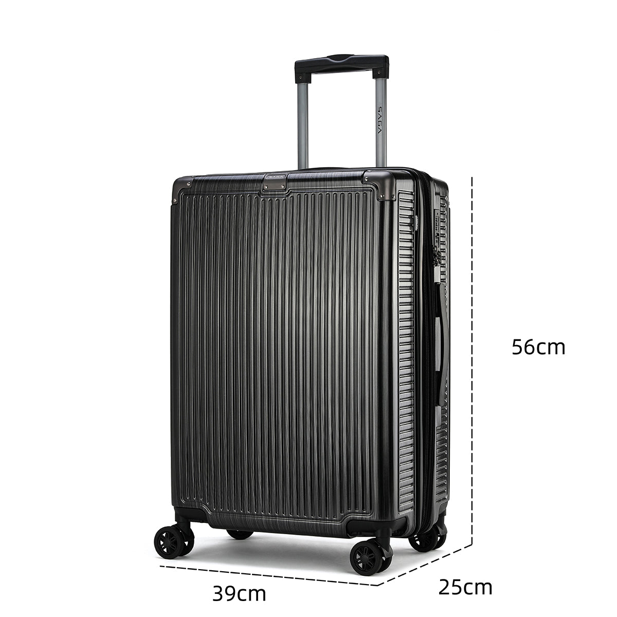 Polycarbonate travel bag, high durability, dark gray color, several sizes