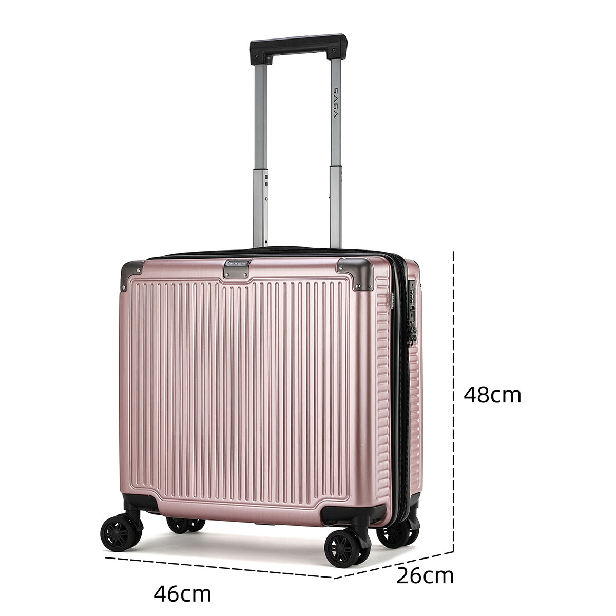 A set of 4 polycarbonate travel bags, great durability, bold design, pink color